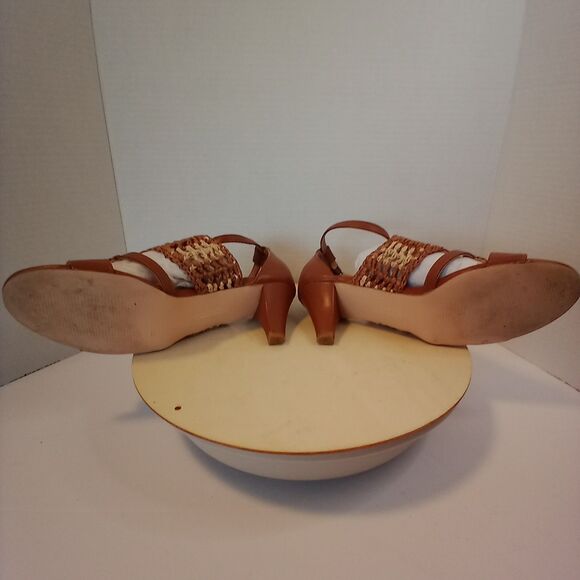 COMFORTVIEW Brown Woven Open Toe Women's Sandals Size 7M - Picture 8 of 13